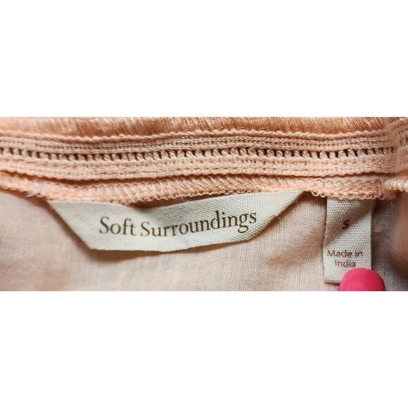 Soft Surroundings Womens Peasant TunicTop sz S Boho Floral Embroidered Cotton - Picture 7 of 8